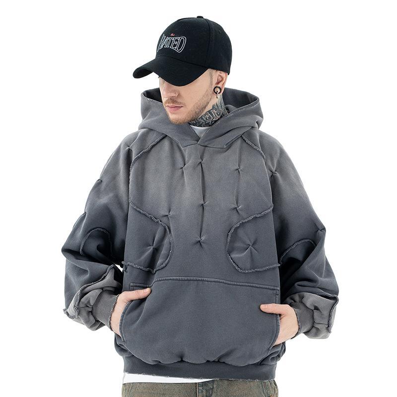 Customizable Quilted Gradient Hoodie for Progressive Streetwear Fashion