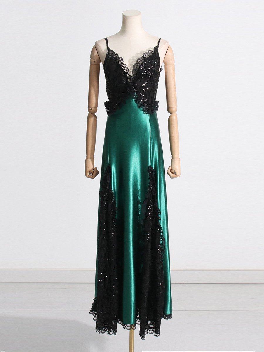 Vestido de encaje esmeralda hechicera 