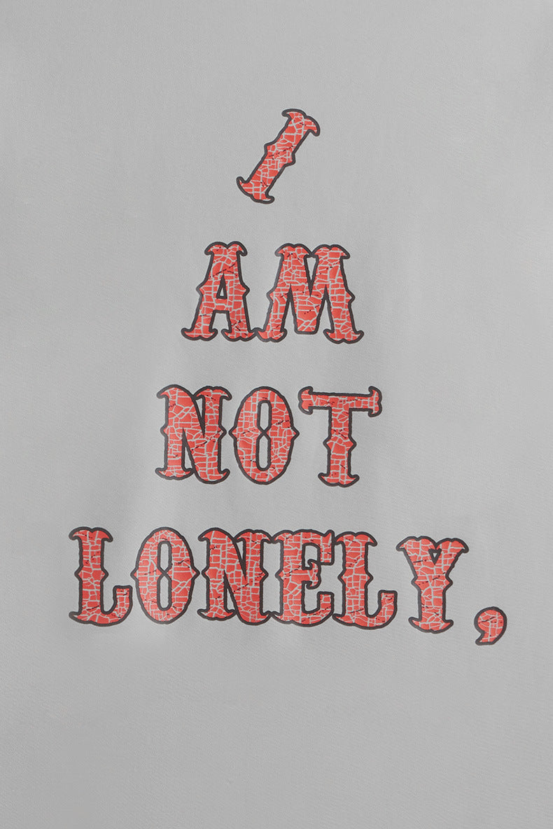 Statement Cotton Twill Tee with Crack Print