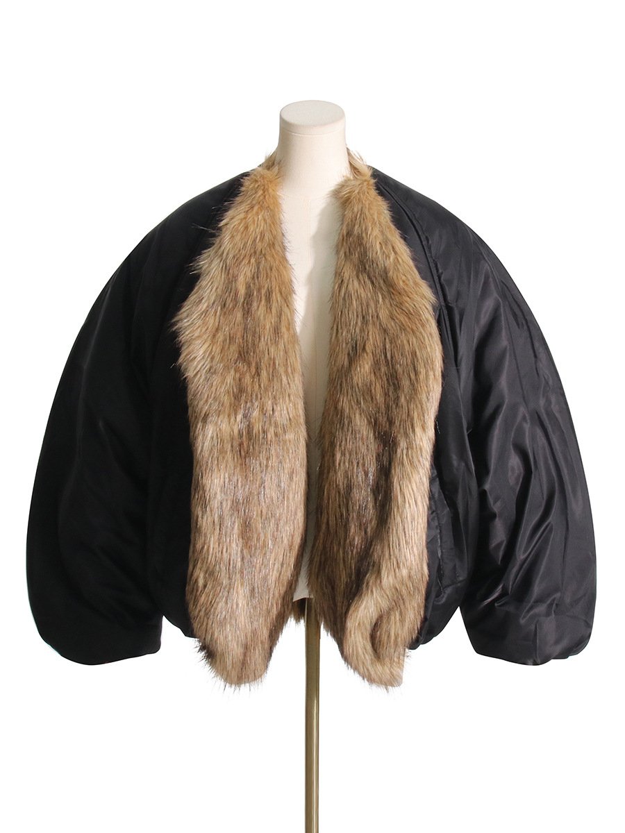 Veste Chic Fusion à Col En Fausse Fourrure 