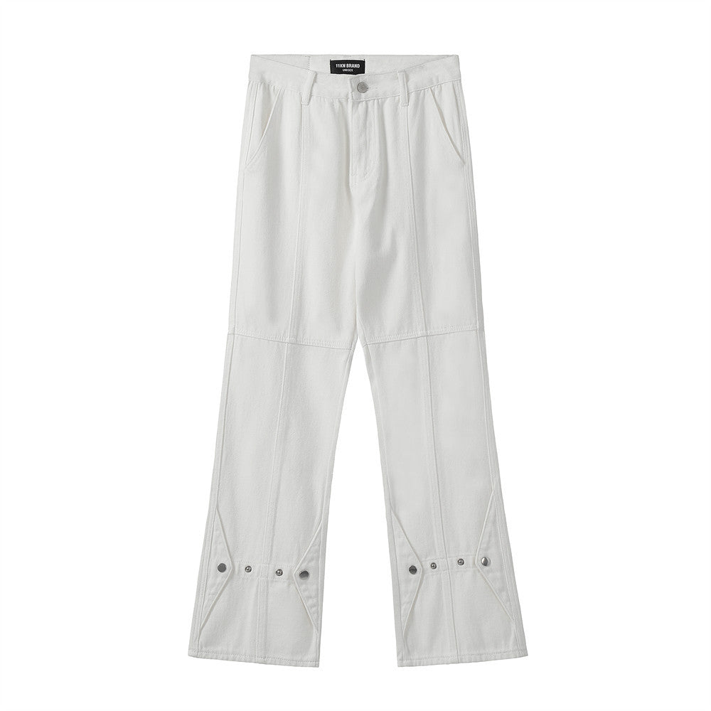 Custom Panel Wide-Leg Denim Jeans