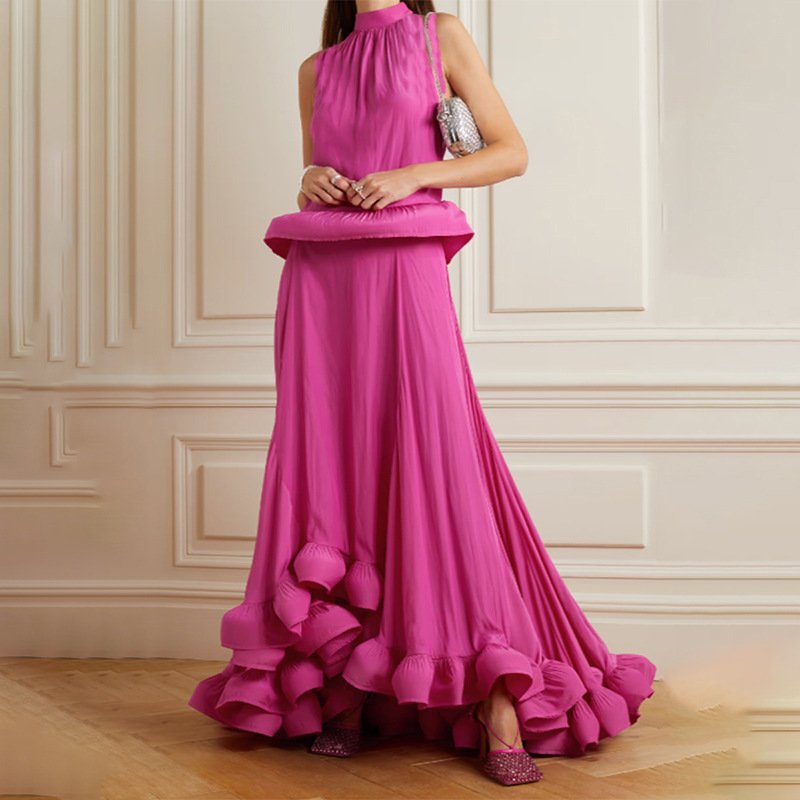 Conjunto de vestido escalonado con volantes Seráphic 