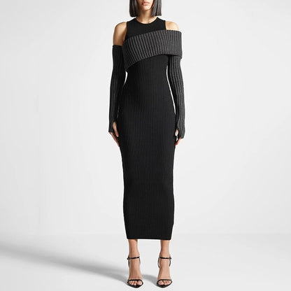 Robe en tricot noir moderne - La sophistication redéfinie 