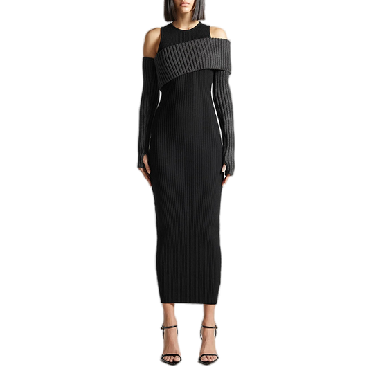 Robe en tricot noir moderne - La sophistication redéfinie 