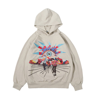 Hip Hop Inspired Embroidered Loose Fit Hoodie with Creative Fun Design