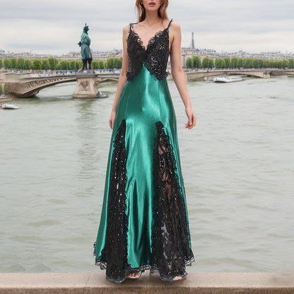 Robe en dentelle enchanteresse émeraude 