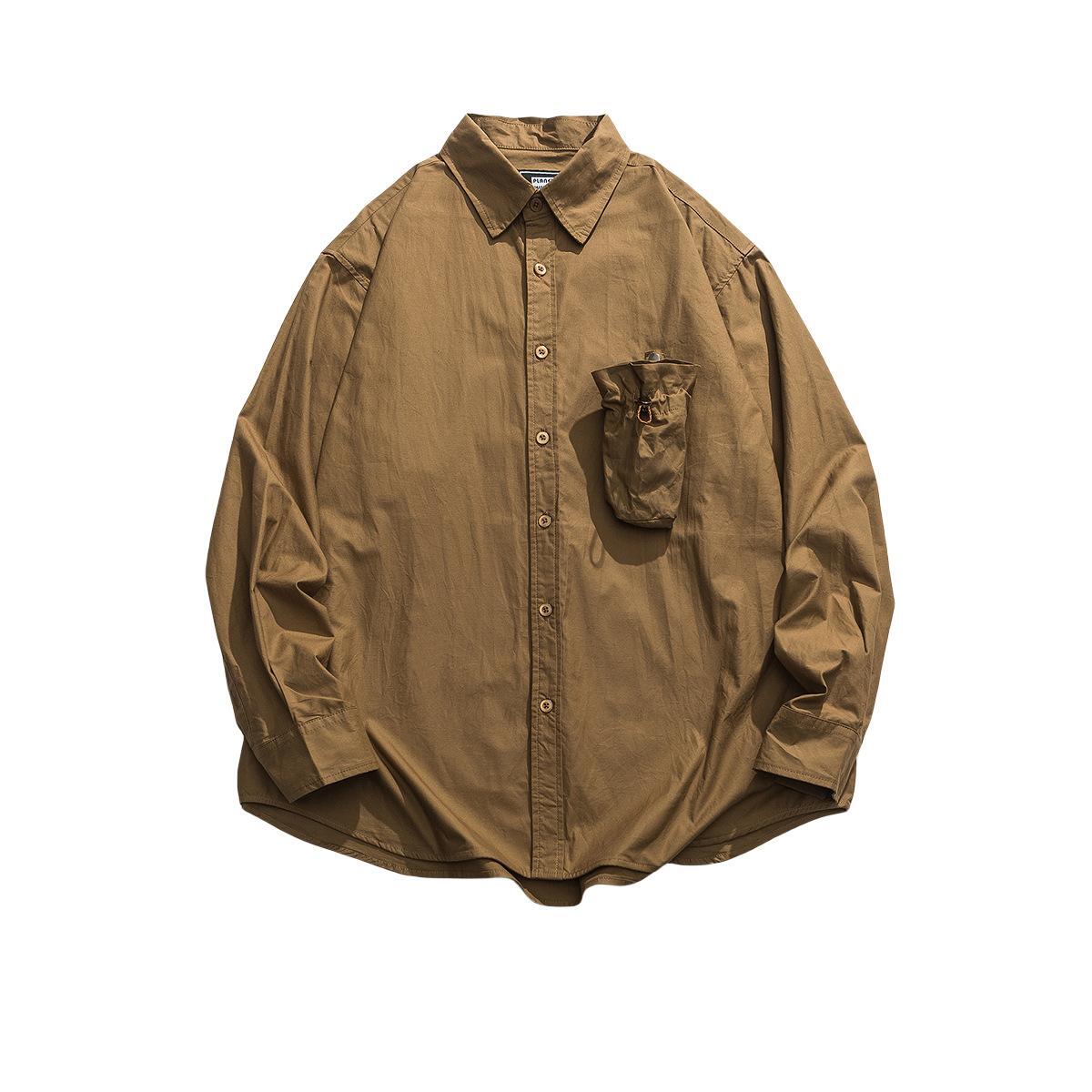 Essential Cotton Utility Overshirt with Drawstring Pocket