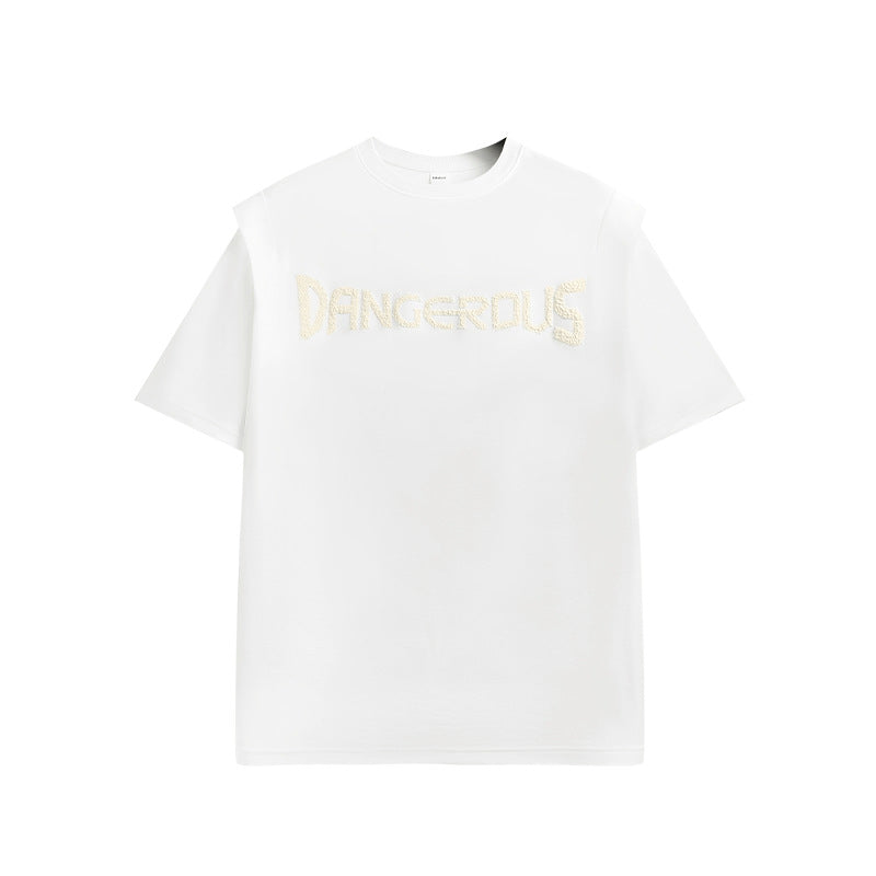 Dangerous Illusion Layered Print Tee - Modern Edge Cotton Comfort