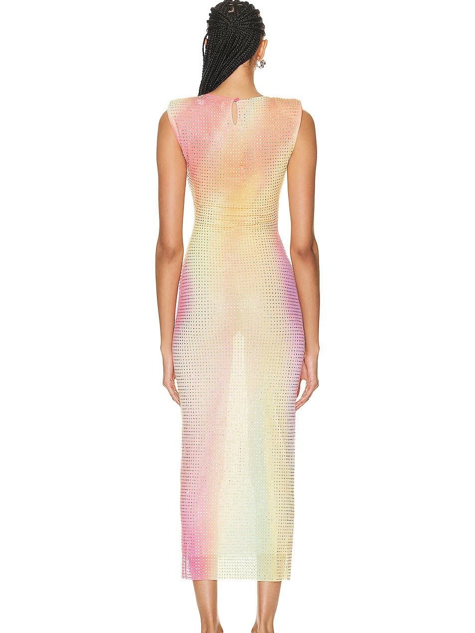 Vestido de gala con diamantes de imitación degradados