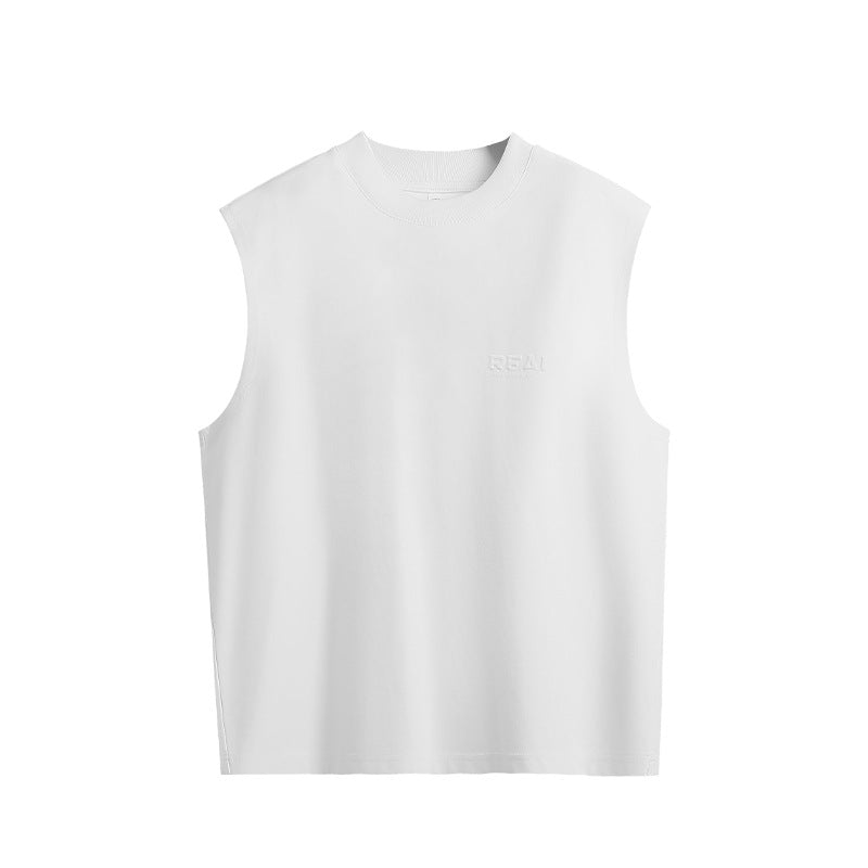Minimalist Flock-Print Shoulder Cut Tank
