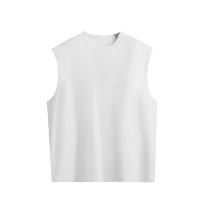 Minimalist Flock-Print Shoulder Cut Tank