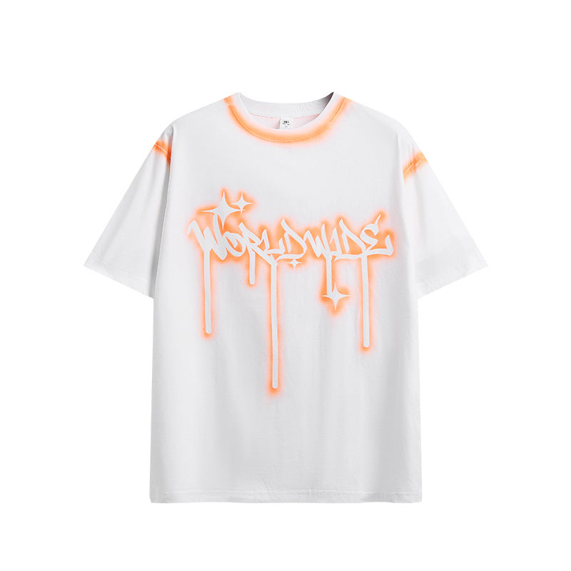 Customizable Graffiti Print Tee | Bold Purple Gradient | Streetwear Essential