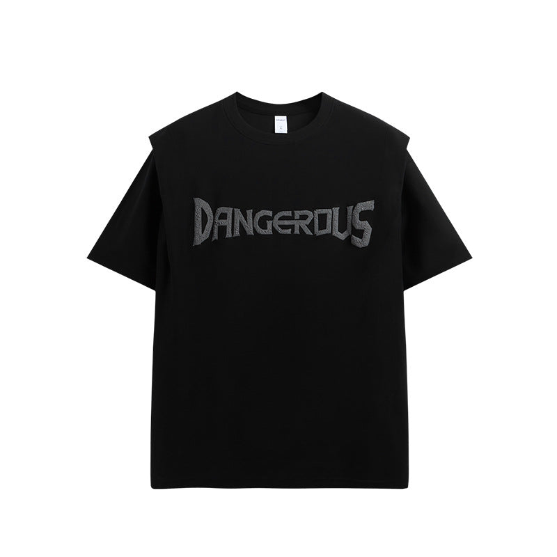 Dangerous Illusion Layered Print Tee - Modern Edge Cotton Comfort