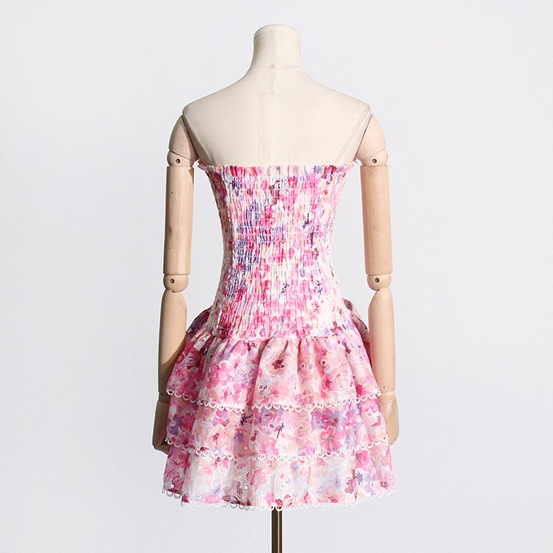 Robe bustier smockée florale chic et personnalisable 