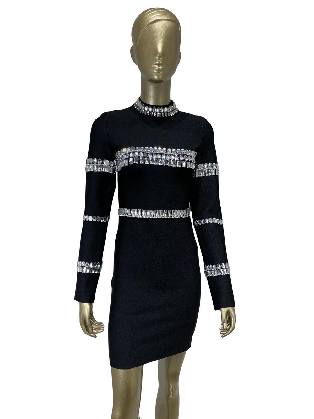 Crystal Embellished Elegance Mini Dress