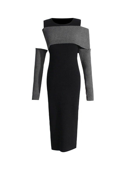 Robe en tricot noir moderne - La sophistication redéfinie 