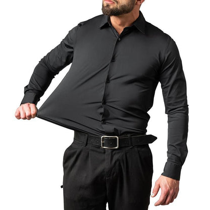 Sleek Stretch Men's Long Sleeve Dress Shirt