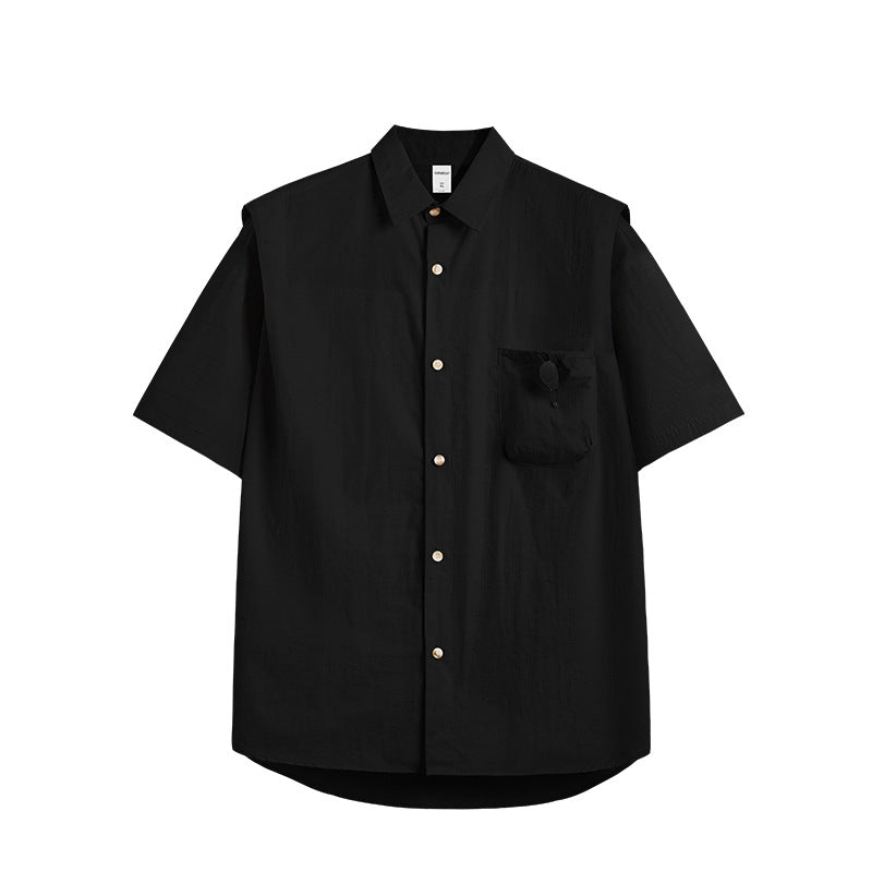 Adjustable Pocket Layered-Look Shirt