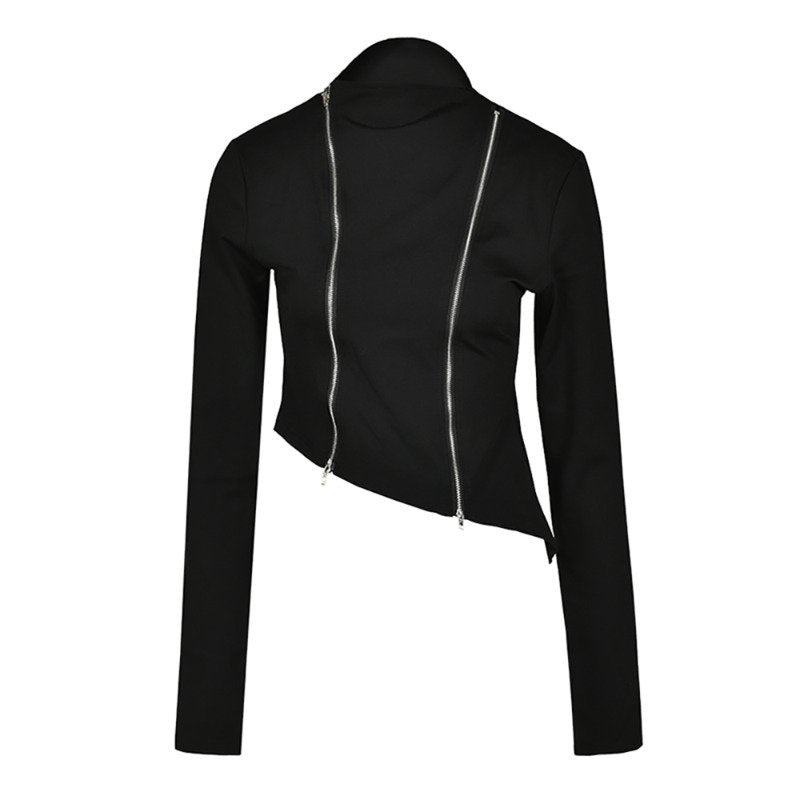 Top court asymétrique zippé chic 