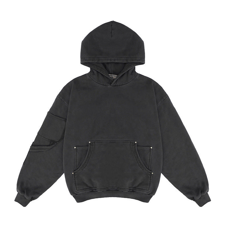 Custom Heavyweight Washed Hoodie - Vintage American Street Style