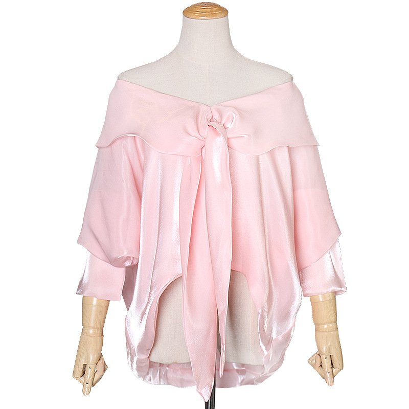 Elegant Customizable Tie-Back Satin Blouse