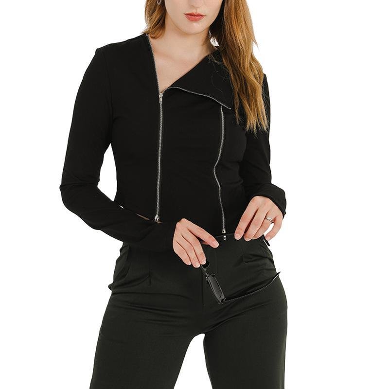 Top court asymétrique zippé chic 