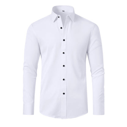 Sleek Stretch Men's Long Sleeve Dress Shirt