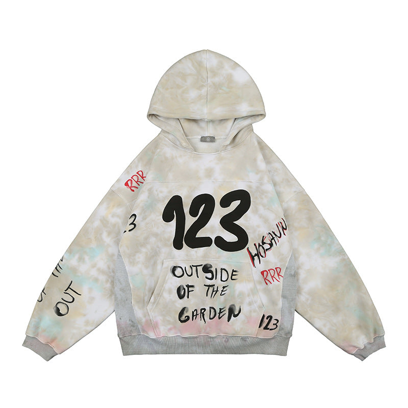 Custom Heavyweight Washed Vintage Number Print Oversized Hoodie