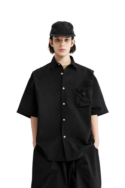 Adjustable Pocket Layered-Look Shirt