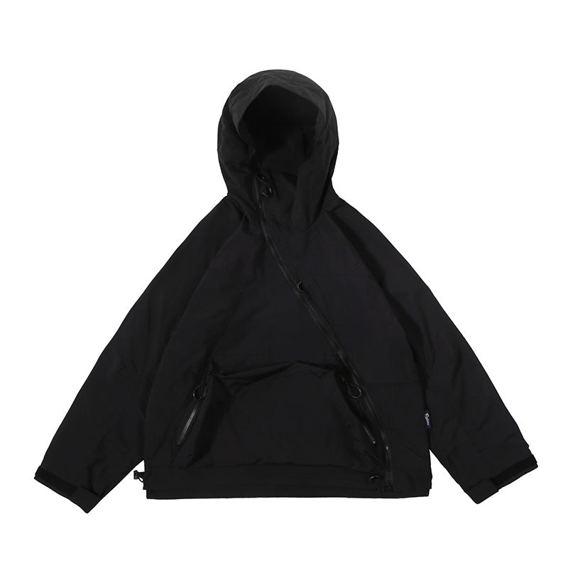 Utility Diagonal Zip Windbreaker Jacket