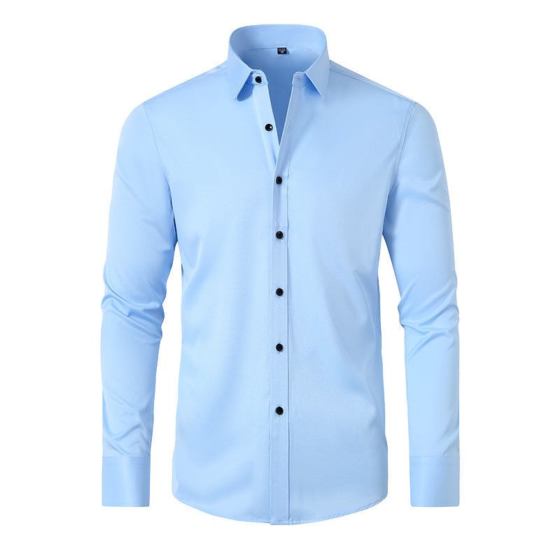 Sleek Stretch Men's Long Sleeve Dress Shirt