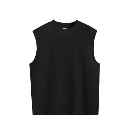 Minimalist Flock-Print Shoulder Cut Tank