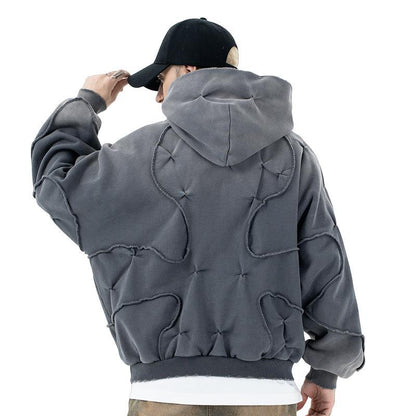Customizable Quilted Gradient Hoodie for Progressive Streetwear Fashion