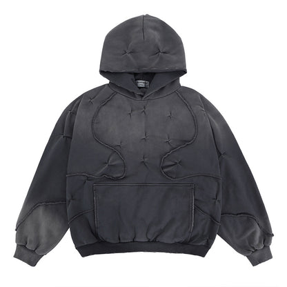 Customizable Quilted Gradient Hoodie for Progressive Streetwear Fashion