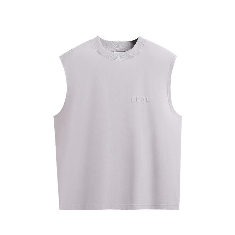 Minimalist Flock-Print Shoulder Cut Tank