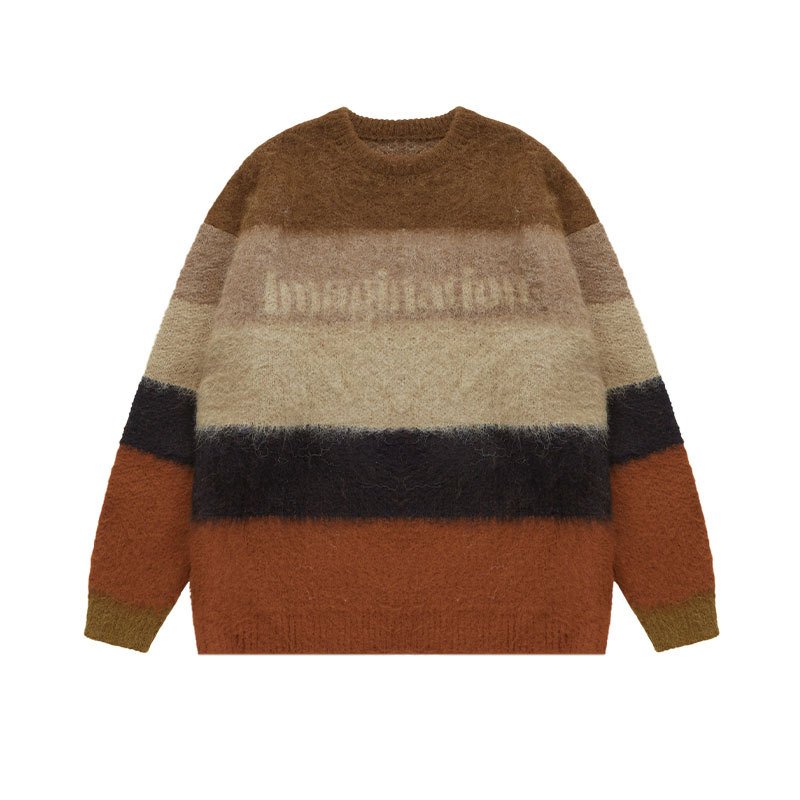 Suéter de punto a rayas vintage - Comodidad personalizable 