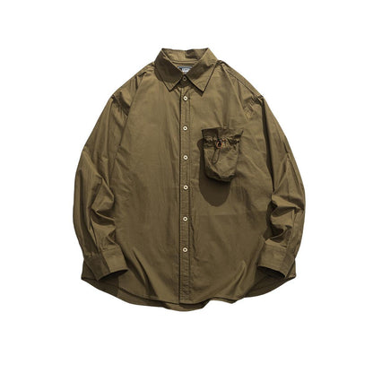 Essential Cotton Utility Overshirt with Drawstring Pocket