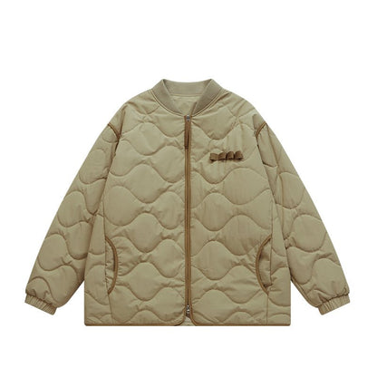 Loose Quilted Baseball Cotton Jacket