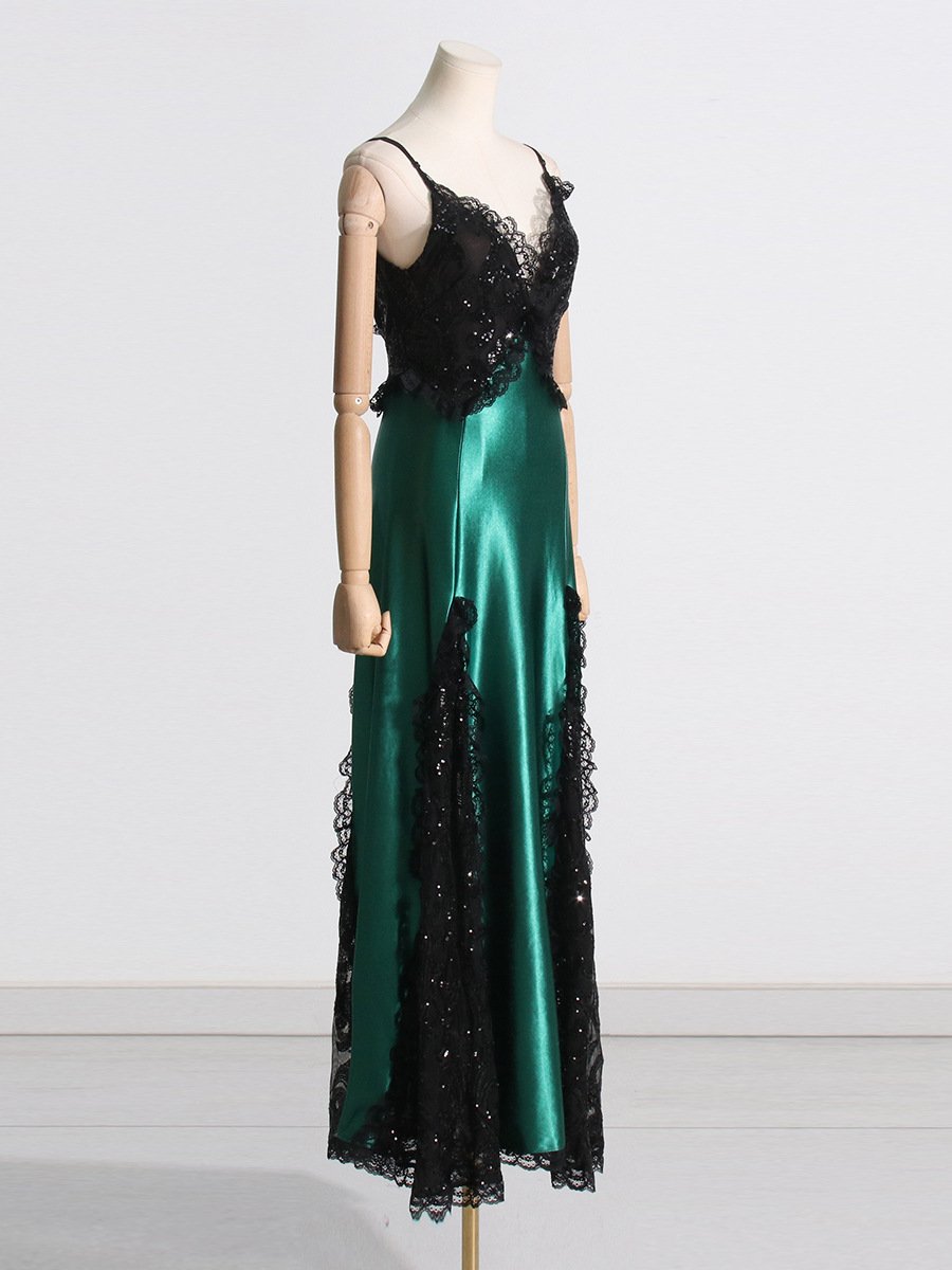 Vestido de encaje esmeralda hechicera 