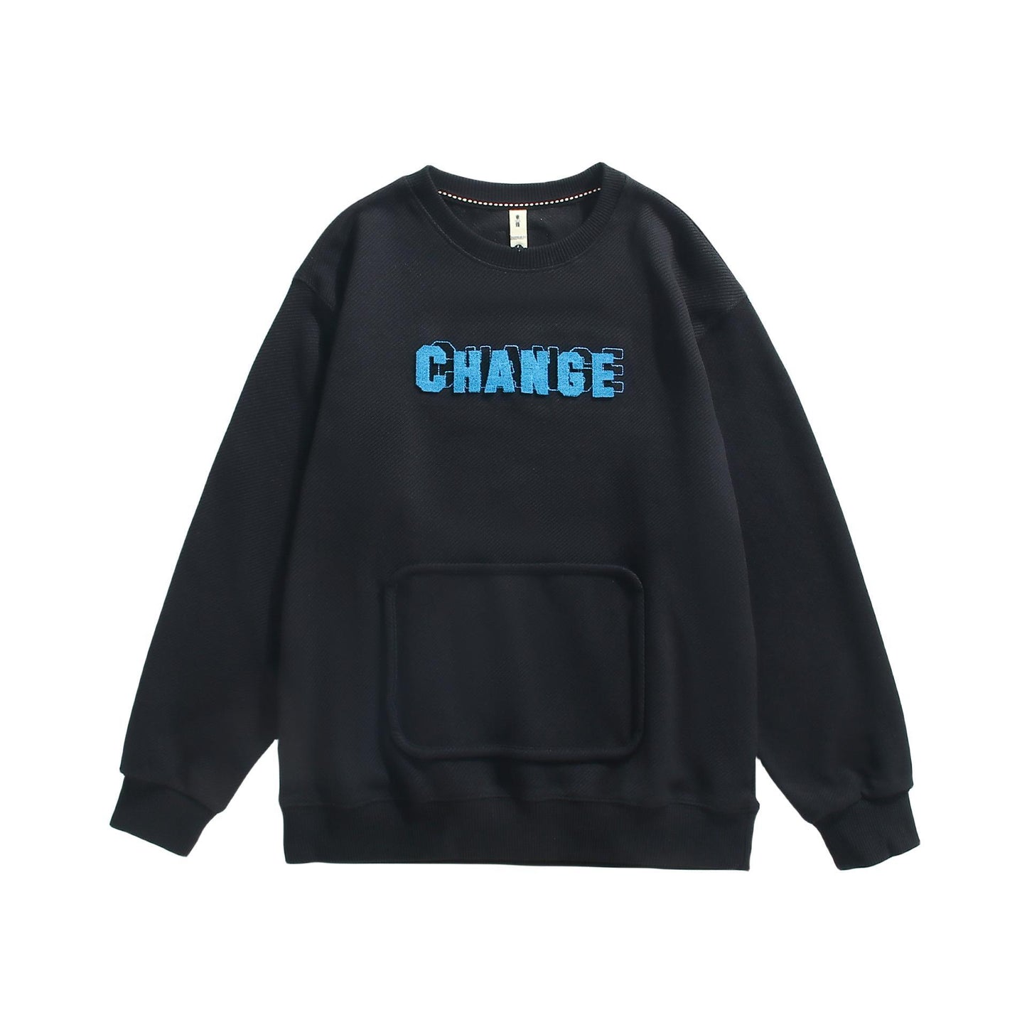 Brushed Lettering Contrast Patchwork Cotton Sweatshirt – Urban Change Statement