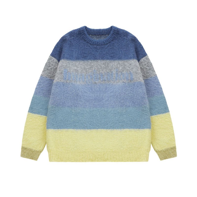 Suéter de punto a rayas vintage - Comodidad personalizable 