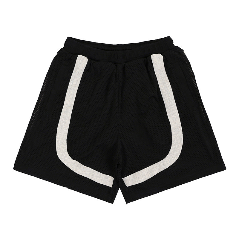 Athletic Mesh Splice Shorts – Breathable Comfort Fit
