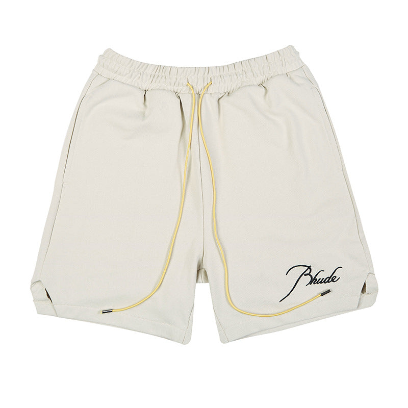 Embroidered Script Drawstring Leisure Shorts – Your Everyday Versatile Comfort