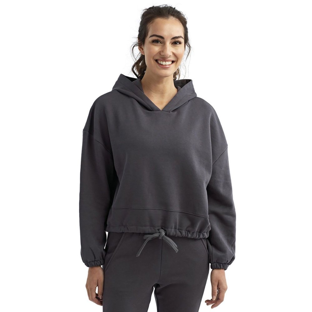 Eco-Conscious Drawstring Hem Hooded Pullover