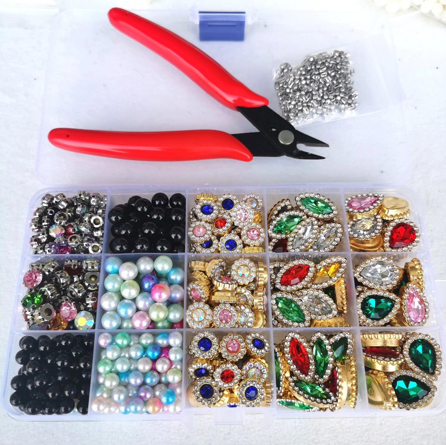 Ultimate Rhinestone Beading Kit with Organizer Box (600 Pieces)